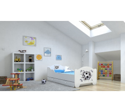 Dětská postel AMADIS se šuplíkem a matrací 160x80 cm, Bílá/Ball