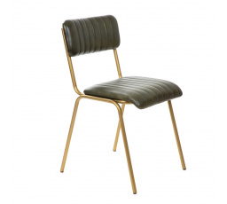 LUMBAR židle z buvolí kůže zelené čalounění 46x52x78 cm 863412