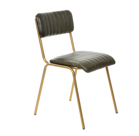 LUMBAR židle z buvolí kůže zelené čalounění 46x52x78 cm 863412