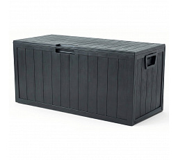 Zahradní úložný box 112x49x54cm, plast, šedá, 280l, AZB-G2075 GREY