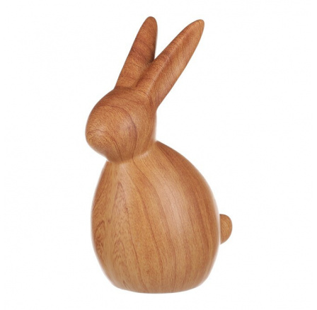 Zajíc keramický, dřevěný styl.
