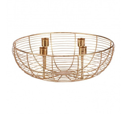 Svícen kovový - adventní, konstrukce ve tvaru mísy, zlatý