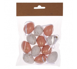 Vajíčko plastové - zlatě zdobené, 4 cm, mix 2 barev, cena za balení (12 ks)