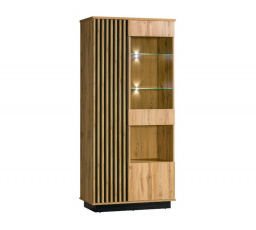 Systém "LAMELO" LA3 (Vitrína 2D1W) - Barva: černá