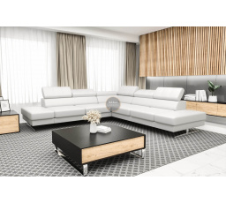 Rohová sedací souprava EMPORIO MAX 300 x 300 přírodní kůže - bílá kůže