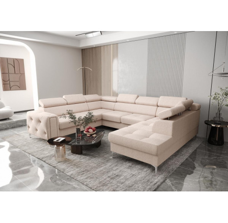 Rohová sedací souprava ORION MAX I s funkcí spaní 225X350X255 cm - béžová, levá Rohová sedací souprava ORION MAX I s funkcí spaní 225X350X255 cm - béžová, levá