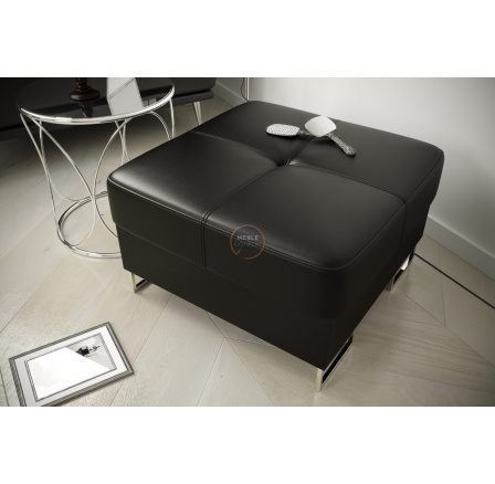 Taburet s úložným prostorem 70 x 70 cm GALAXY - černá eko kůže Taburet s úložným prostorem 70 x 70 cm GALAXY - černá eko kůže