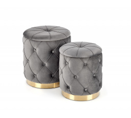 Taburet POLLY sada, šedý Velvet