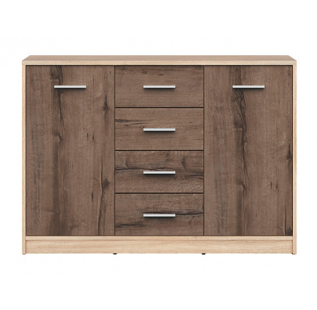 Komoda NEPO PLUS KOM2D4S, dub sonoma/dub monastery