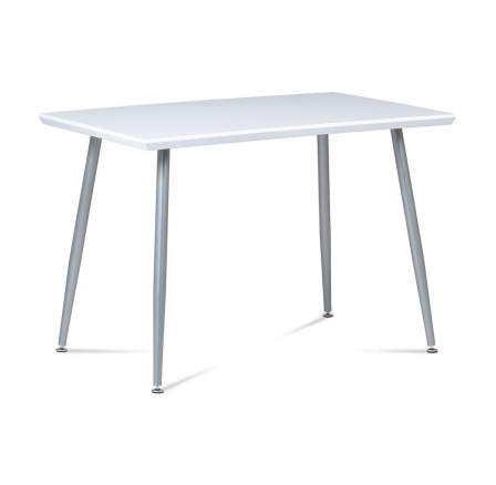 Jídelní stůl 110x70 cm, MDF vys. lesk bílý / šedý lak