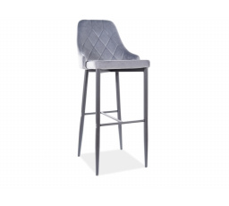 Barová židle TRIX B Velvet H-1, černá/šedý Bluvel 14