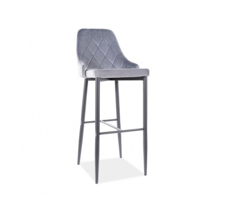 Barová židle TRIX B Velvet H-1, černá/šedý Bluvel 14