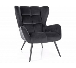 Křeslo LOUIS VELVET, Černý Bluvel 19/Černá