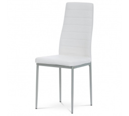 Jídelní židle, bílá, ekokůže, DCL-377 WT