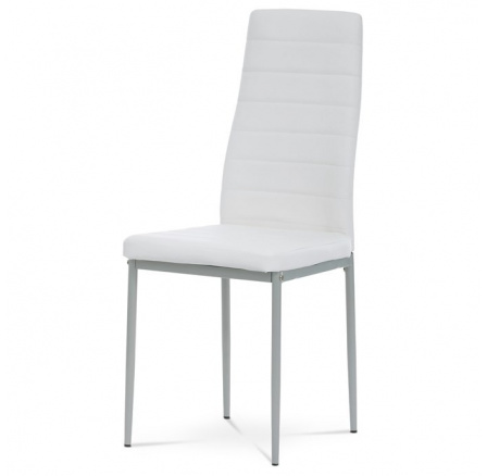 Jídelní židle, bílá, ekokůže, DCL-377 WT