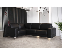 Rohová sedací souprava ARIA II 250x185 - černá eko kůže , levá