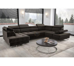 Rohová sedací souprava GALAXY MAX II s funkcí spaní 210x350x165 - šedá , pravá