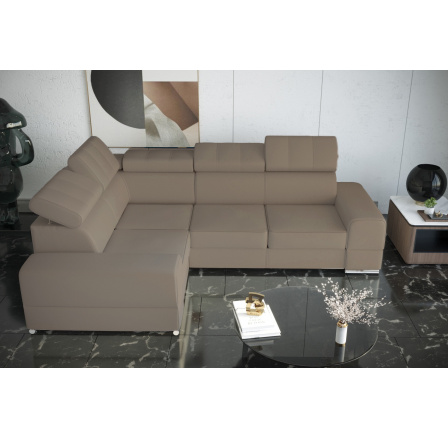 Rohová sedací souprava ROYAL II 210×280 přírodní kůže (ODSTÍNY TMAVÉ BÉŽOVÉ) - Rychlé doručení