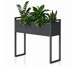 Kovový vysoký květináč na květiny antracitový: MARGARETI H 1000 x 1000 x 380 mm