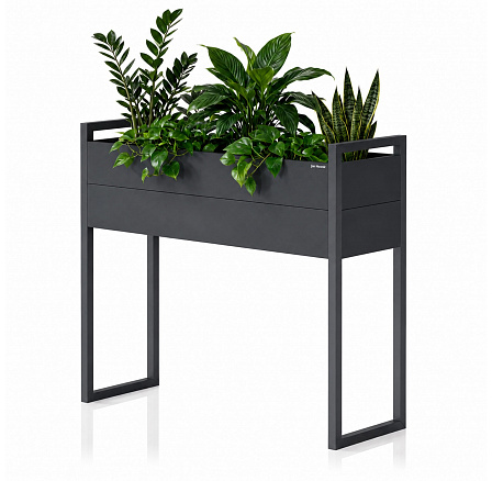 Kovový vysoký květináč na květiny antracitový: MARGARETI H 1000 x 1000 x 380 mm