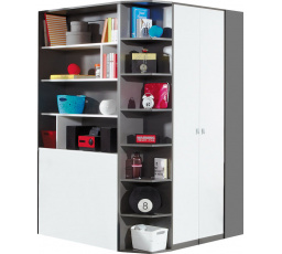 Šatní skříň TABLO - TA1 L/P, grafit + bílý lux 