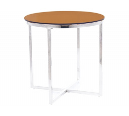 Konferenční stůl CRYSTAL B, jantarové sklo/stříbrná