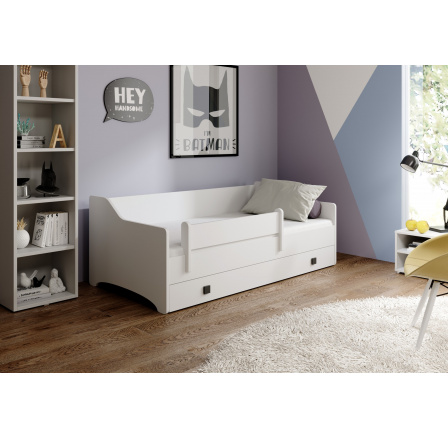 Postel s matrací NAOMI 160x80 Bílá+Šedá