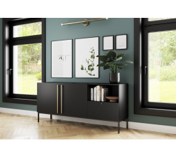 Komoda LANZZI 180, Černý Mat, Černý Mat 180x80