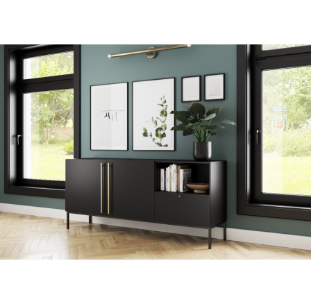 Komoda LANZZI 180, Černý Mat, Černý Mat 180x80