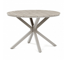 Zahradní stůl 110x110cm, hliník, polywood, béžová, AZT-S1430 CRM