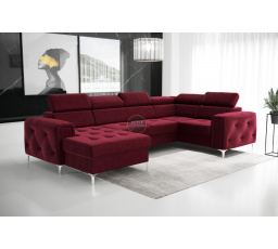 Rohová sedací souprava ORION MAX III s funkcí spaní 165x320x185 cm - červená , pravá