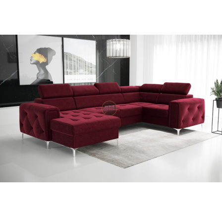 Rohová sedací souprava ORION MAX III s funkcí spaní 165x320x185 cm - červená , pravá Rohová sedací souprava ORION MAX III s funkcí spaní 165x320x185 cm - červená , pravá