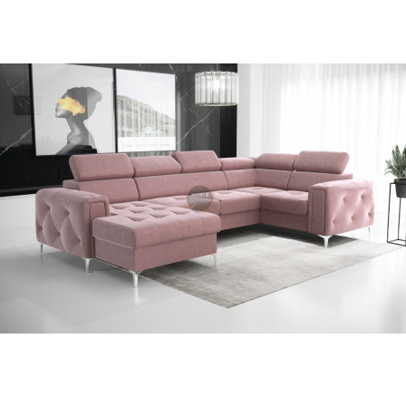 Rohová sedací souprava ORION MAX III s funkcí spaní 165x320x185 cm - růžová, pravá Rohová sedací souprava ORION MAX III s funkcí spaní 165x320x185 cm - růžová, pravá