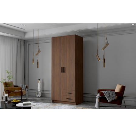 Skříň Arya I 80 - ořech/černé úchytky