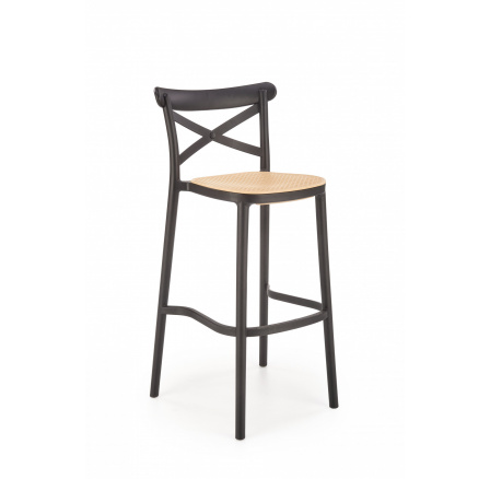 Barová židle H111, Černá/Přírodní