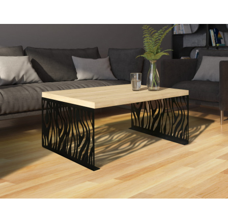 Konferenční stolek MAFEI 100x70 Sonoma+Černý Mat
