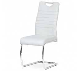 Jídelní židle, bílá, ekokůže, DCL-418 WT