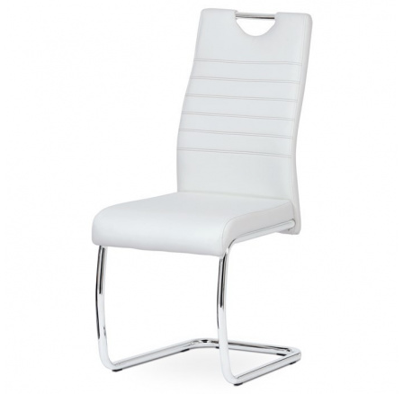 Jídelní židle, bílá, ekokůže, DCL-418 WT