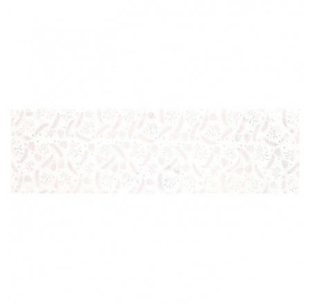 Běhoun - stříbrný vánoční vzor, 100% polyester, 40 x 150 cm