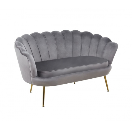 Sofa sametová šedá /nohy zlaté/ SF1-FXJG
