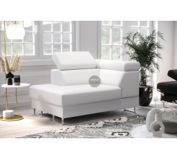 Křeslo lenoška GALAXY přírodní kůže - Levá strana, Bílá kůže