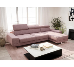 Rohová sedací souprava MILANO MINI 270 cm - růžová, pravá
