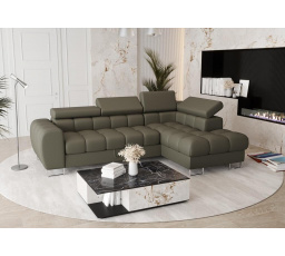Rohová sedací souprava ASPEN MINI přírodní kůže 260x170 cm - pravá, Olivová kůže