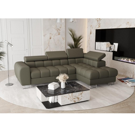 Rohová sedací souprava ASPEN MINI přírodní kůže 260x170 cm - pravá, Olivová kůže Rohová sedací souprava ASPEN MINI přírodní kůže 260x170 cm - pravá, Olivová kůže