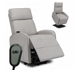 Elektricky Polohovatelné Křeslo COLTON s Funkcí Vstávání Šedé
