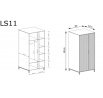 Šatní skříň LINKaSTYLE LS-11, Kašmír/Černá