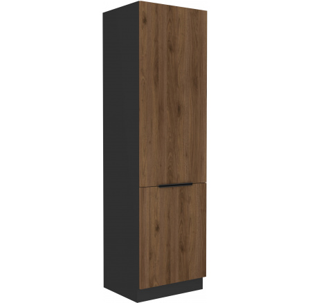 Kuchyňská skříň MONZA - 60 DK-210 2F, Černá mat/Ořech