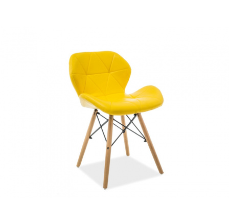 Jídelní židle MATIAS, žlutá/buk