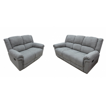 SUNRISE (HS6143A + HS6143B)- 3RR+2RR relaxační mechanická sedací souprava látka FB -065 GREY-šedá(ZHCH) CH18***