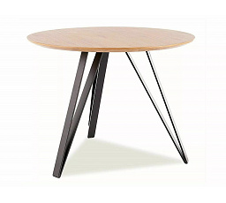 Jídelní stůl TETIS, Dub/Černá mat